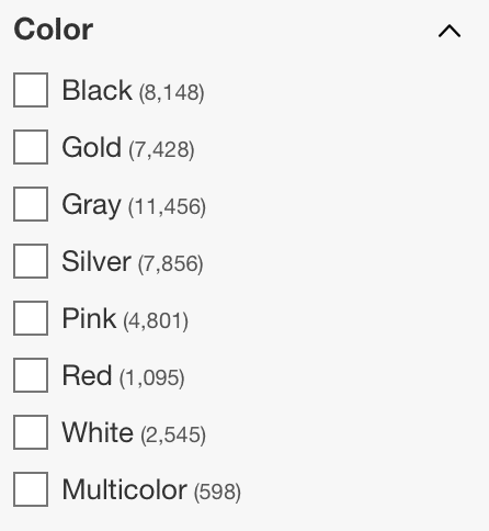 What is faceted search: An Example Ebay faceted search